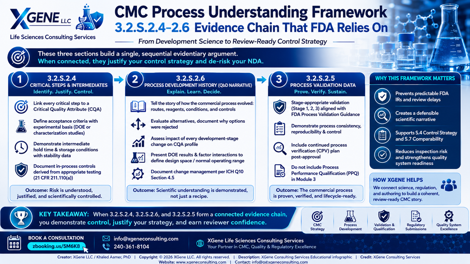 XGene Framework for 3.2.S.2.4–2.6 Critical Steps, Process Validation, and Manufacturing Process Development: Building the Process Understanding Evidence Package